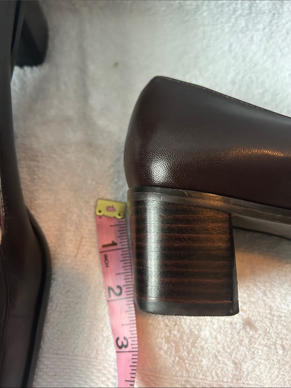 Etienne Aigner Dark Brown Leather Square-Toe Block Heel Loafer - Picture 7 of 7